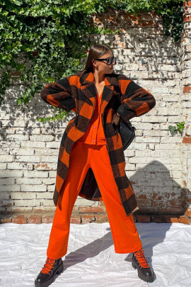 Kabát Caroline oranžovo-čierny