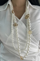 Dlhý perlový náhrdelník