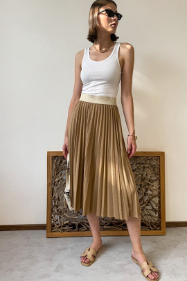 Zlatá plisovaná sukňa